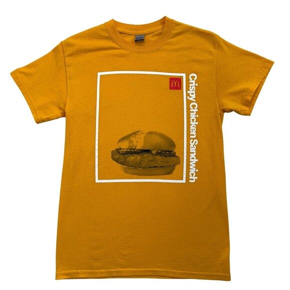 McDonald's Crispy Chicken Sandwich Employee Team Member T-Shirt Yellow Size S? - Picture 1 of 7